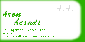 aron acsadi business card